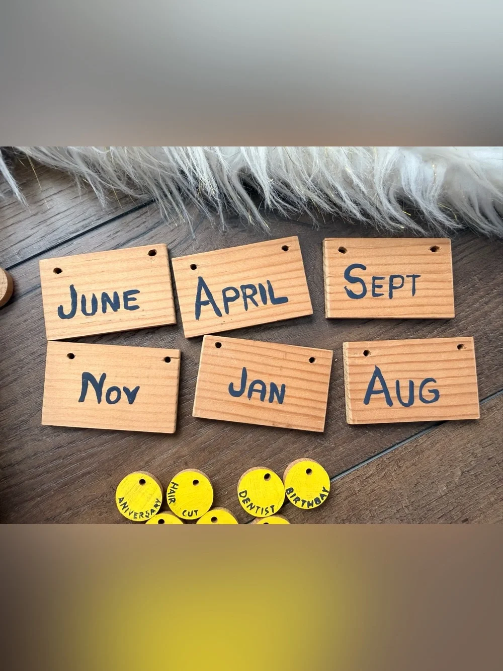 Vintage Wooden Handmade Perpetual Calendar Chickens/Hens 80s 90s Grandma Core